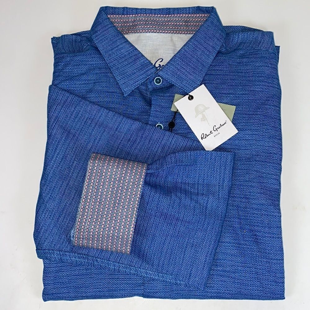 Robert Graham Brixton Blue Classic Fit Button up shirt size 2XL